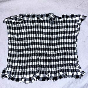 Checkered/Plaid Black and White Tube Top